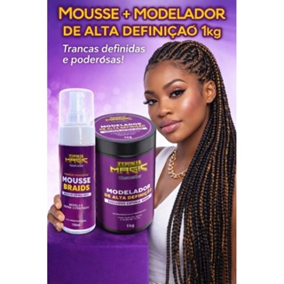 Pasta Finalizadora Esponja Magic + Mousse Braids Para Tranças Penteados Nagô Baby Hair Kit Trancista em Oferta na Shopee