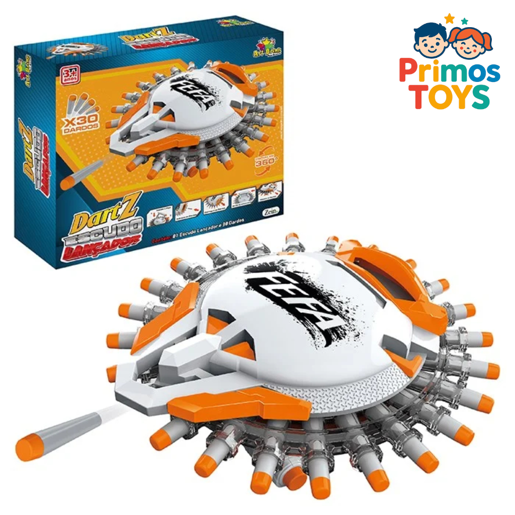 Escudo Lançador de Dardos Giratório 360° | DartZ com 30 Dardos