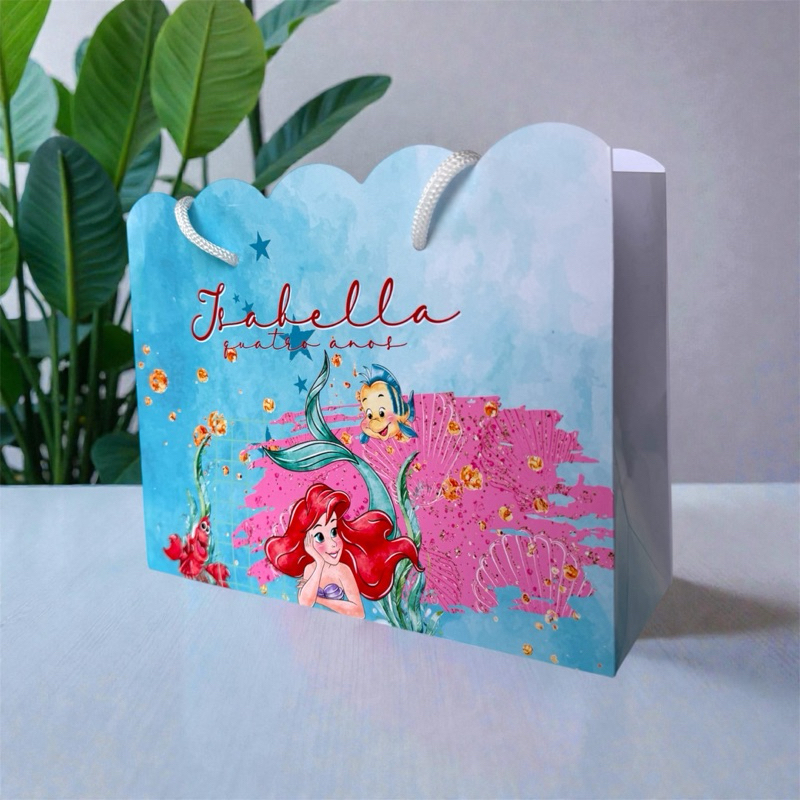 Sacolinha ARIEL Personalizada / Bolsinha Lembrancinha Aniversário / PEGUE E MONTE
