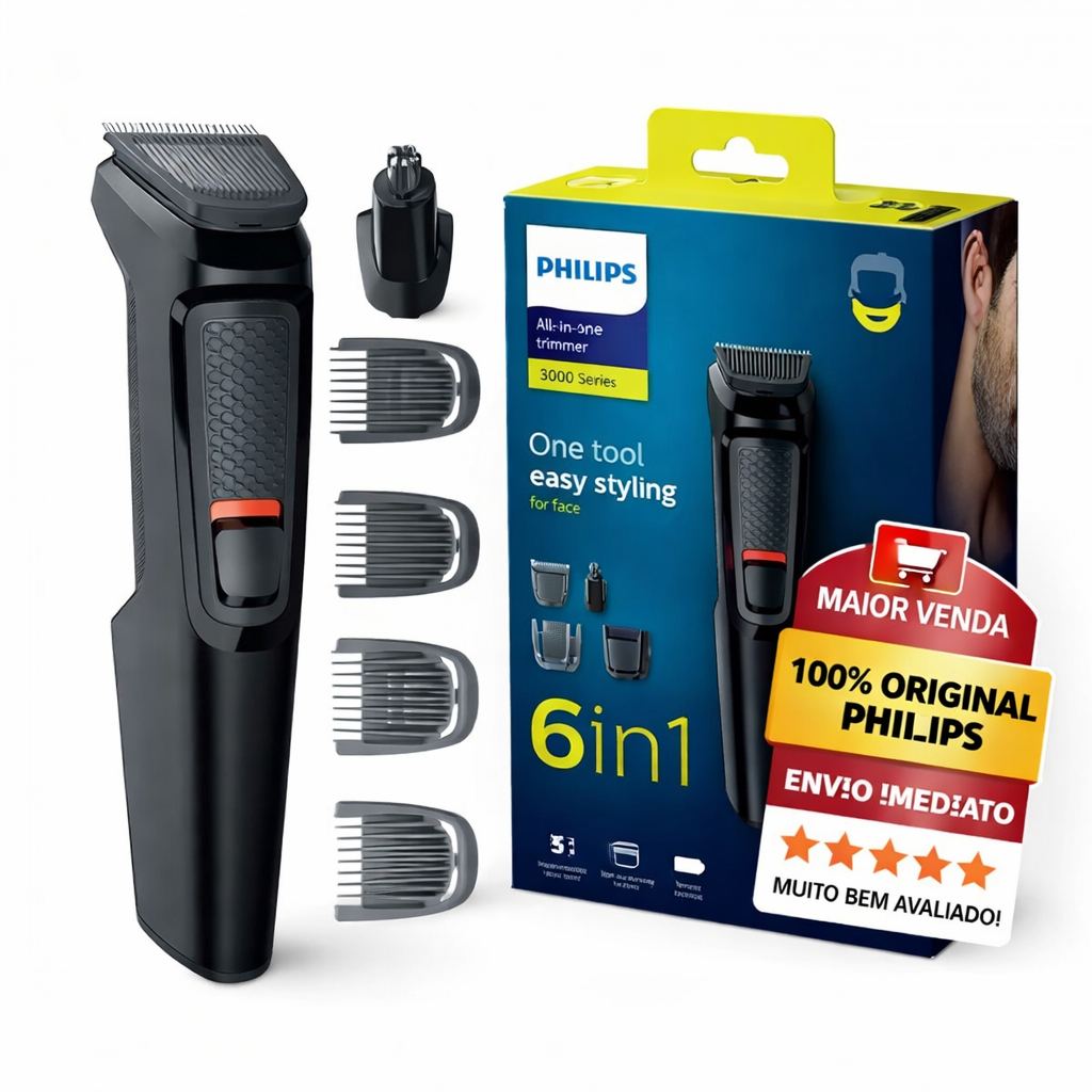 Aparador de Pelos Philips Multigroom 3000 MG3711/15 com Acessório original.