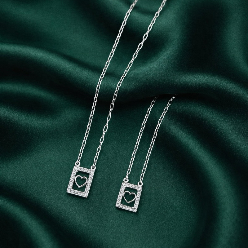 Escapulário Prata 925 Legítima Coração Cravejado em Oferta na Shopee