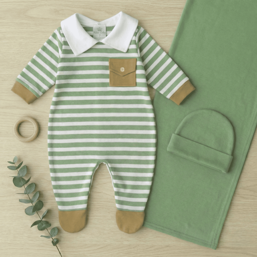 Saída maternidade Noah verde