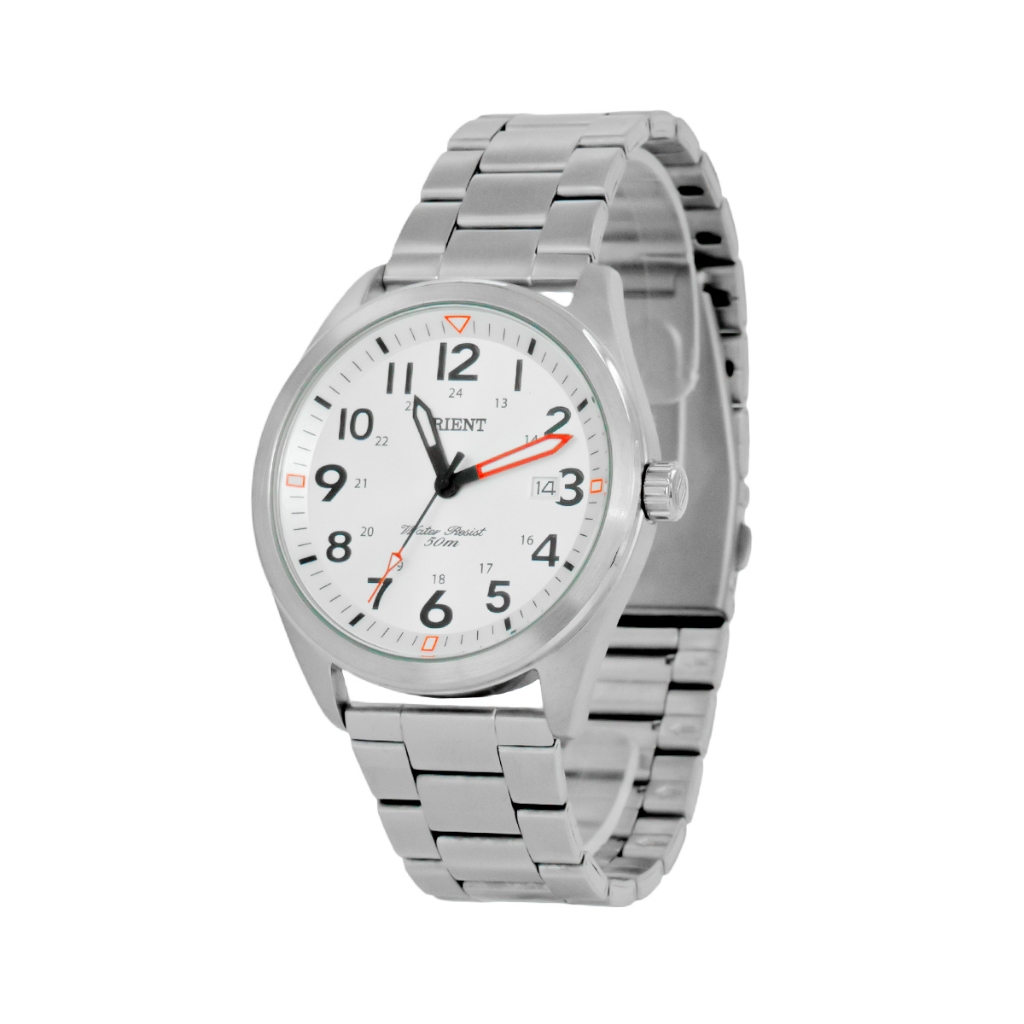 Relógio De Pulso Orient MBSS1396S2SX Pulseira de Aço Cor Prata - Fundo Prateado