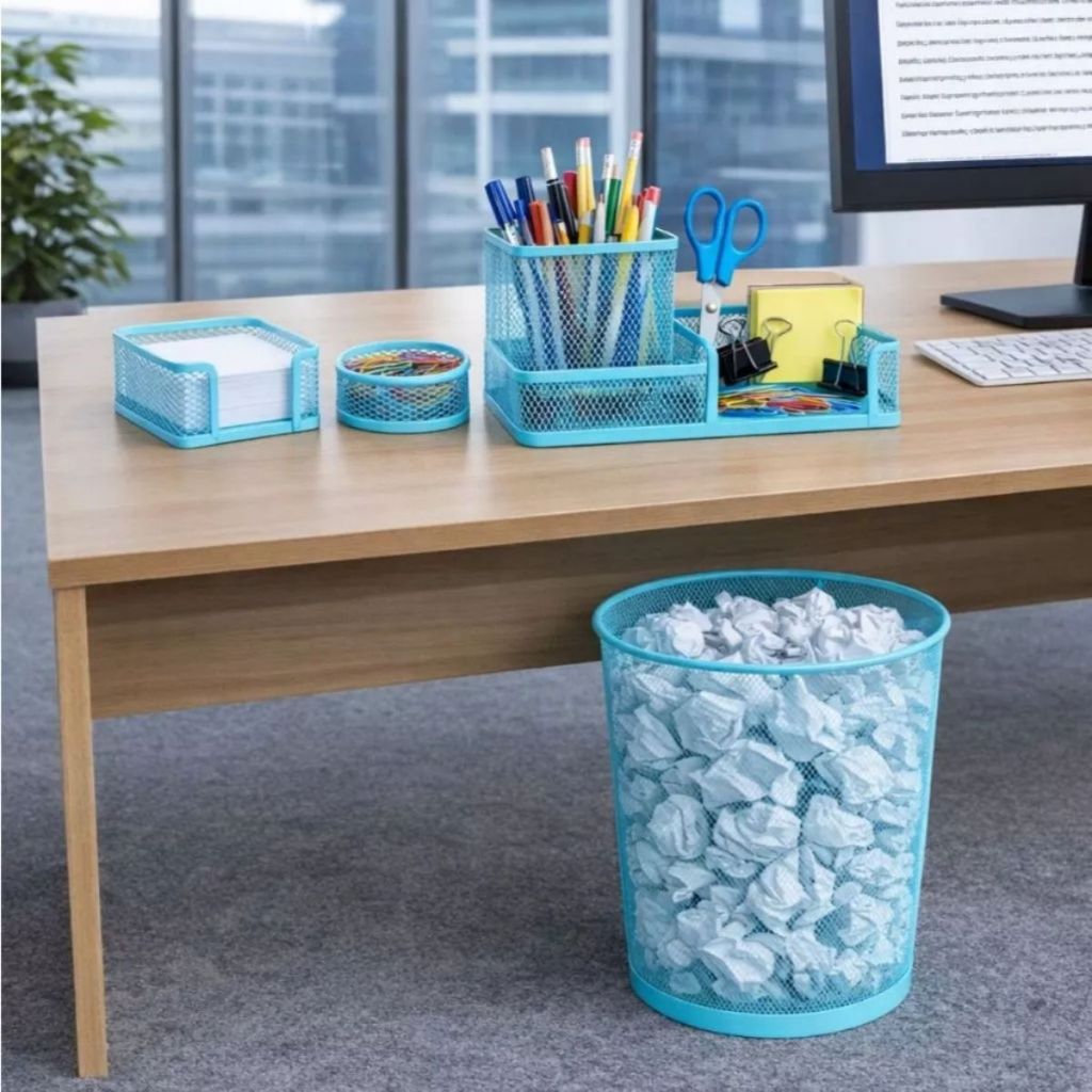 Lixeira Organizador De Escritório Preto Rosa Porta Treco Caneta Lixo em Oferta na Shopee