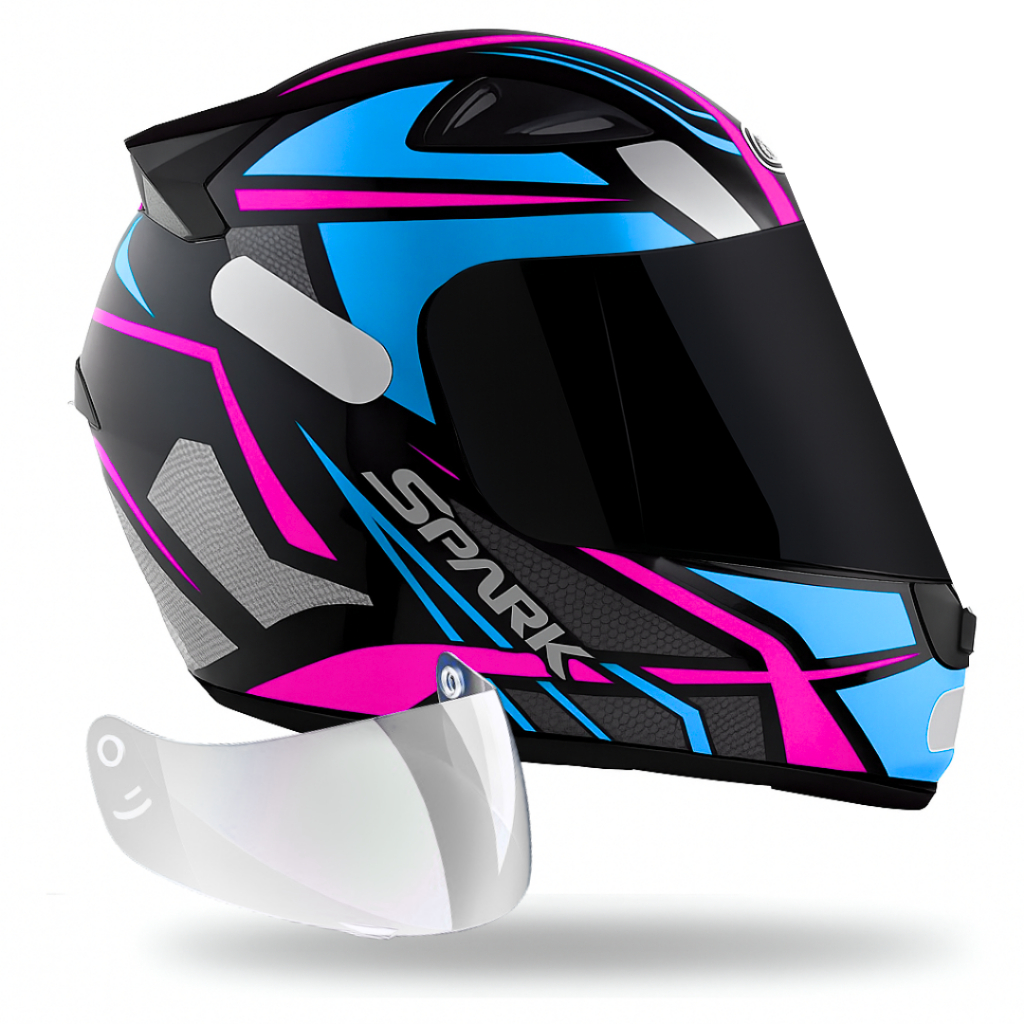 Capacete Moto Ebf Spider Tiffany Mais Viseira Fumê 2.2mm