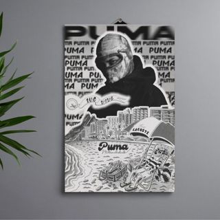 Quadro Decorativo Placas pumapjl febre 90s + pack de adesivos de brinde Quadro Discografia Album em MDF 30x20cm