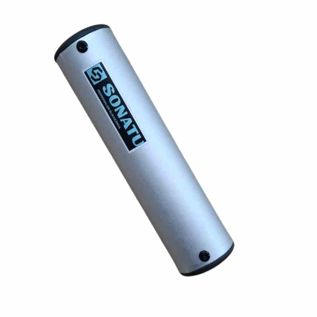 Ganzá Médio 15x4cm em Alumínio Leve e Resistente Prata - Sonatu