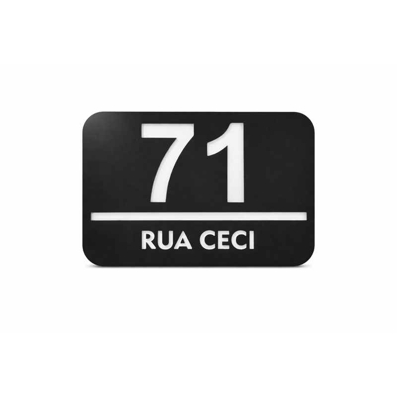 Placa Número residencial em ACM personalizada | Casa | Apartamento | Empresa | Placa endereço
