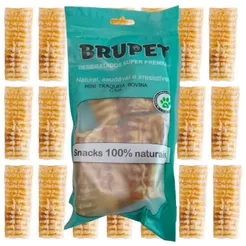 Kit 50 Mini Traqueias Bovina Desidratada Cães Brupet Petisco 100% Natural