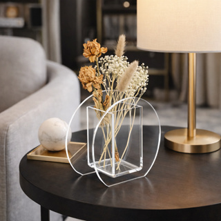 Vaso para flores em acrílico transparente em Oferta na Shopee