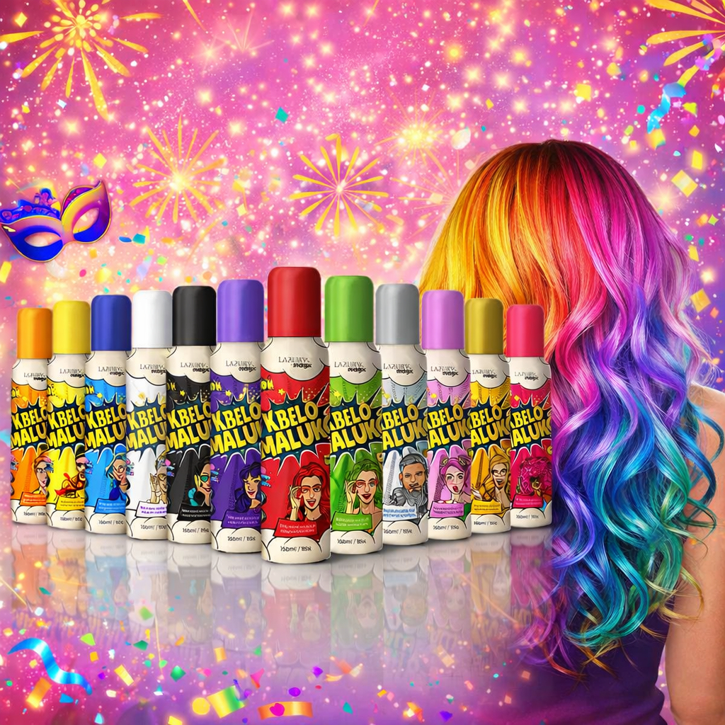 Tinta Cabelo Maluco Temporario sai no Banho, Carnaval Crianca Fantasia FESTa em Oferta na Shopee