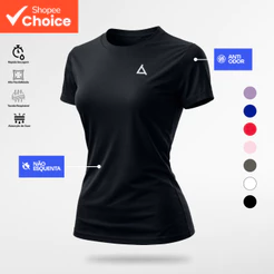 Camiseta Feminina Dry Fit Blusas Camisas Para Academia UV 50+