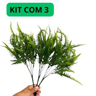 Kit com 3 Buquê de Folhagem Samambaia Artificial 38 cm Decoração Natural e Elegante em Oferta na Shopee