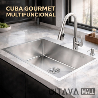 Cuba Gourmet Multifuncional De Aço Inox Escovado Pia Acessórios 68x45cm em Oferta na Shopee
