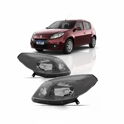 Par Farol Sandero 2012 2013 2014 Farolete Máscara Cinza