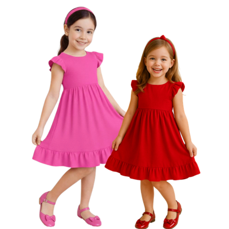 Vestido Infantil Menina Rodado Festa Casual Confortável 4 a 8 Anos em Oferta na Shopee