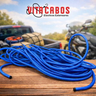 Corda Elástica 40m Azul Royal Reforçada para Amarração de Carga e Bagagens em Oferta na Shopee