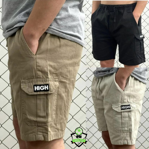 Bermuda Cargo Masculina Sarja Brim Premium HIGH Short Cargo Estiloso com Bolsos Laterais Moda Verão