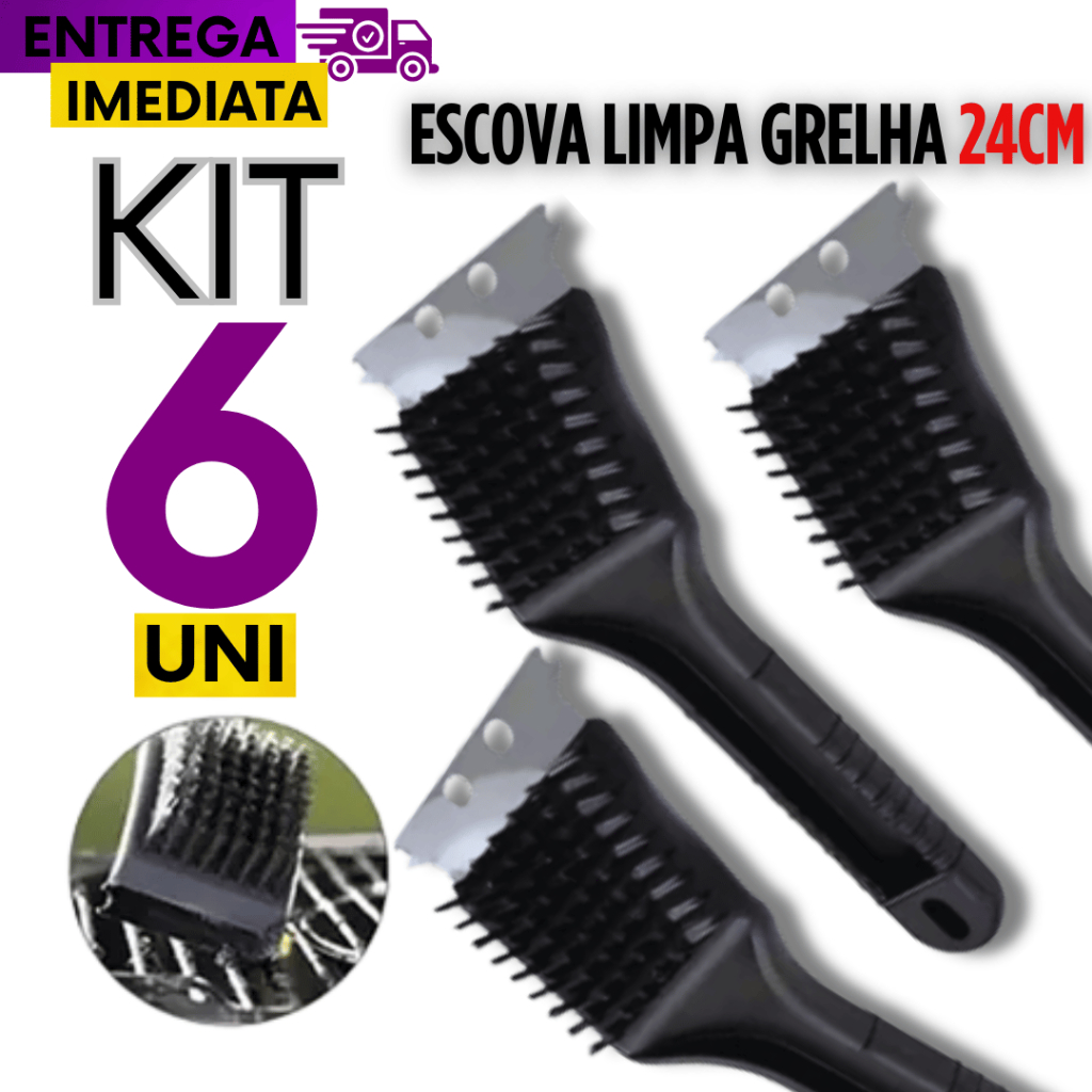 Conjunto 6/5/4/2 Escova Para Grelha Cerdas de Aço Limpa Grelha de Pascoa Churrasqueira Com Raspador