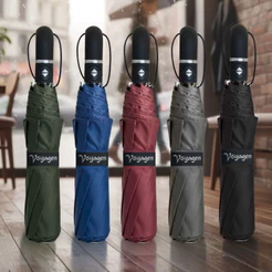 Guarda Chuva Voyagem Automático Primeira Linha Liso Resistente Contra o Vento Grande Tamanho Família