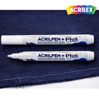Caneta Marcador Tecido Roupas Acrilpen Plus Acrilex Branca em Oferta na Shopee