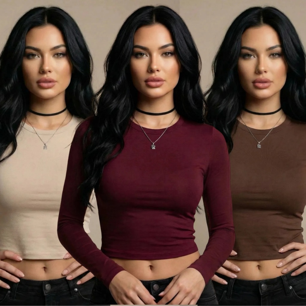 Kit 3 Ou 1 Unidade Baby Tee Manga Longa Feminina Lisa Academia Fit Look Verão Compressão Dia A Dia em Oferta na Shopee