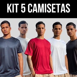 Kit 5 Camisetas Dry Fit Masculina Esportiva Academia Confortável Leve em Oferta na Shopee