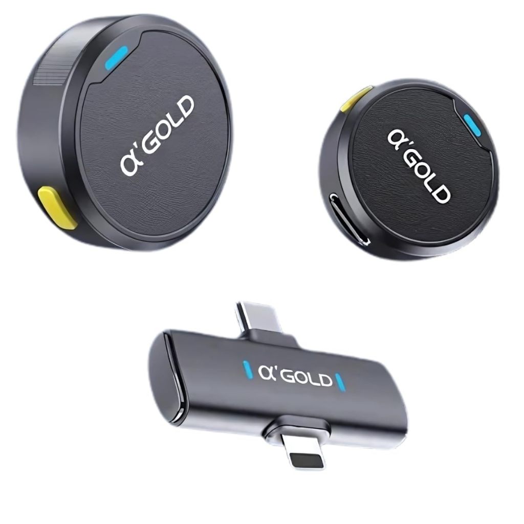 Microfone de Lapela Magnetico 2 em 1 Lightning e Type-c 38d Preto - Miniatura 2