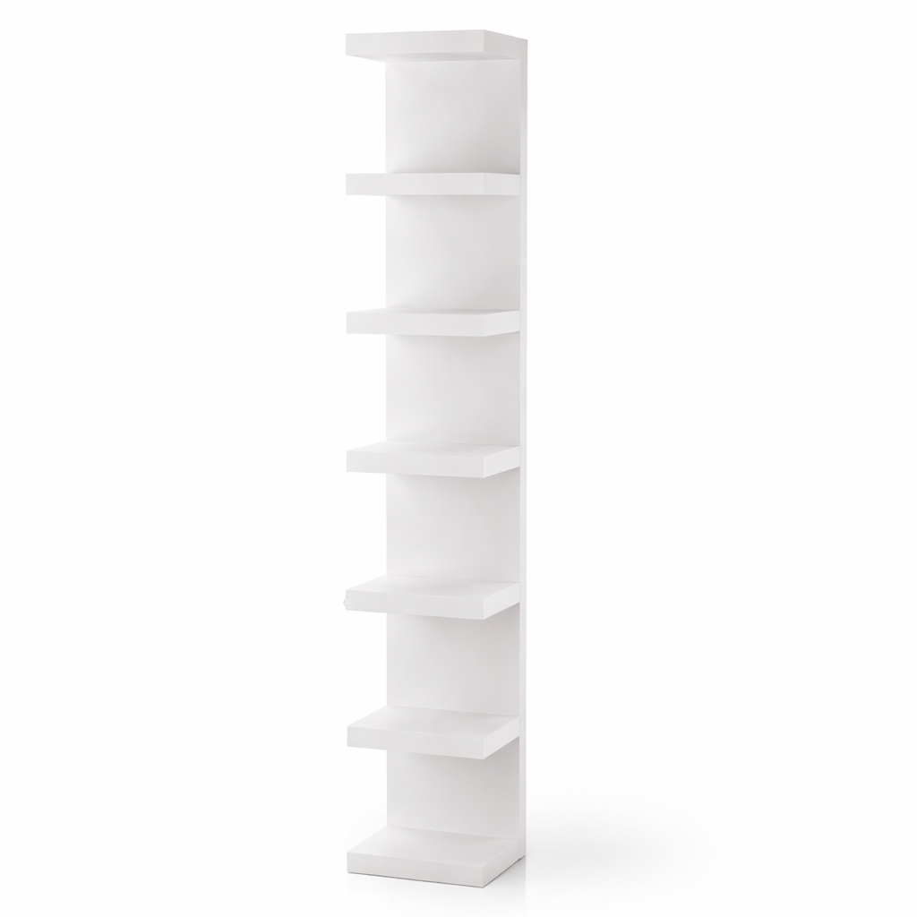 Torre De Prateleira MDF 170cm Branca Estante Organizadora Decoração Livros Quarto Sala Escritorio Luxuosa Sala de Estar