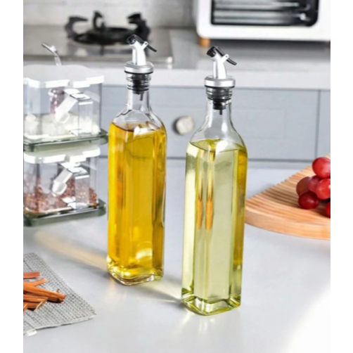 Kit 2 Galheteiro 150ml com Bico Dosador Vidro Porta Azeite Vinagre Óleo Shoyu Pimenta Casa e Cozinha