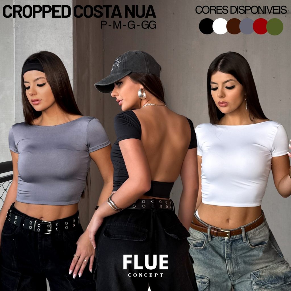 Cropped Costa Nua Feminino Suplex Premium Forrado Não Transparente Baby Tee P M G GG Envio Imediato em Oferta na Shopee