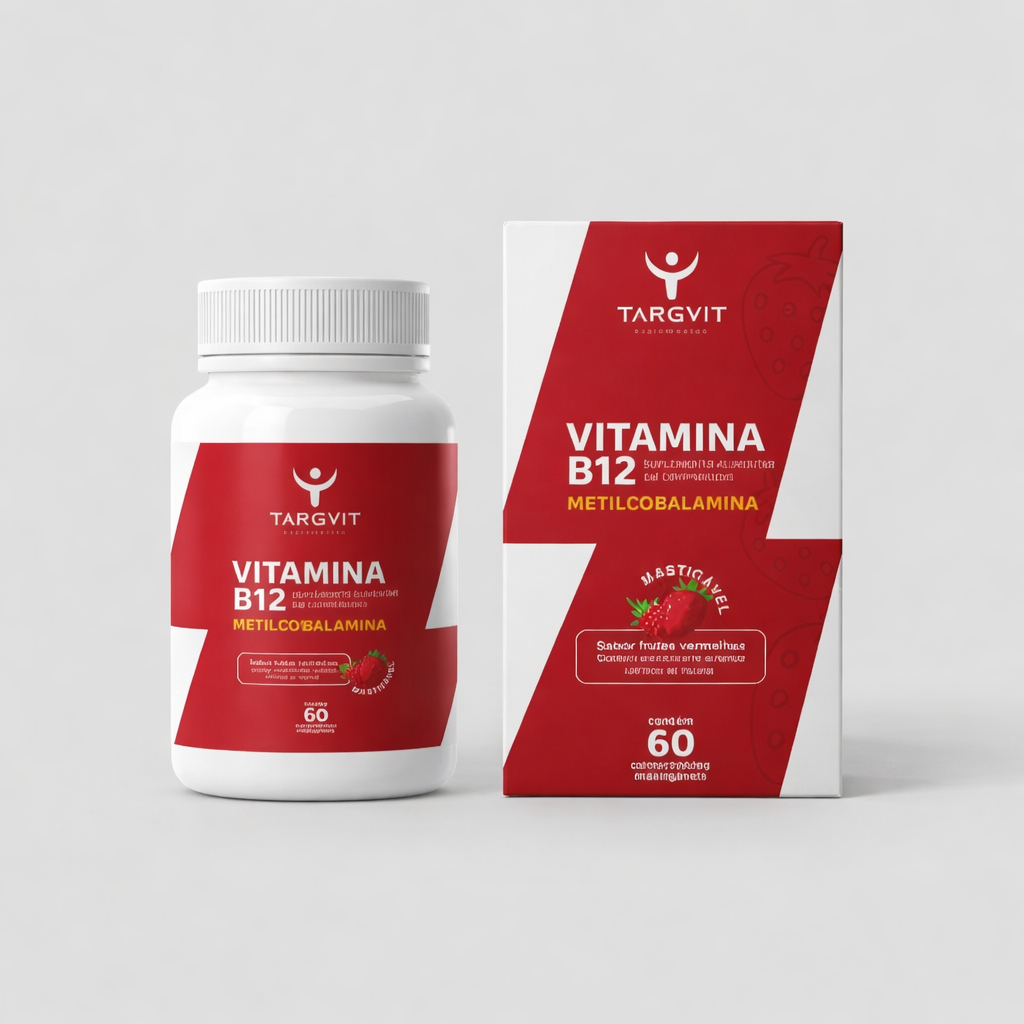Vitamina B12 Targvit Metilcobalamina Mastigável Sabor Frutas Vermelhas C/60 em Oferta na Shopee