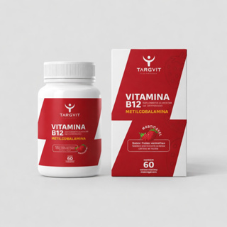 Vitamina B12 Targvit Metilcobalamina Mastigável Sabor Frutas Vermelhas C/60 em Oferta na Shopee