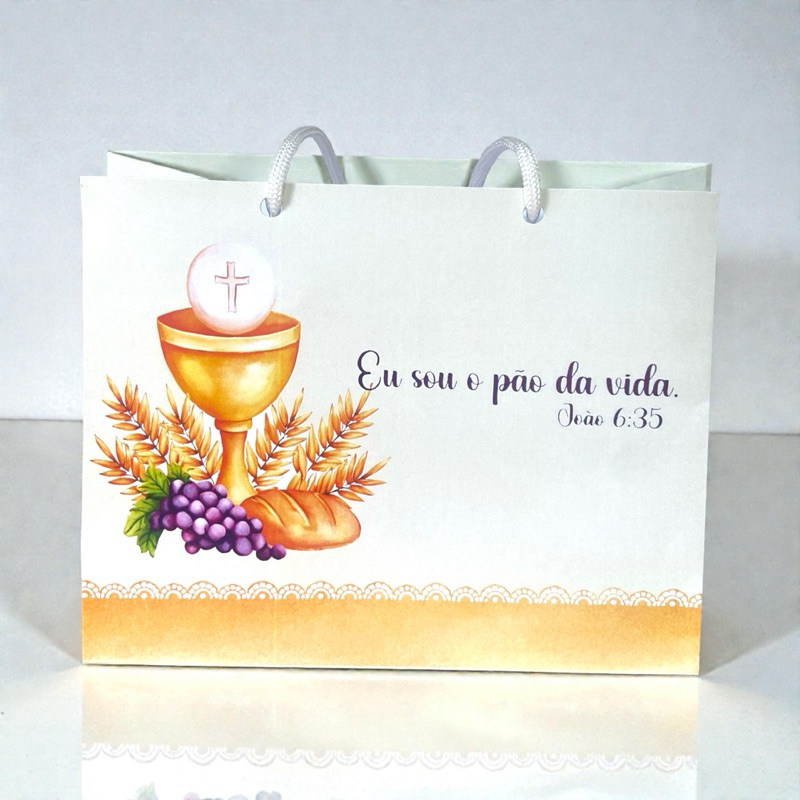 Sacolinhas personalizadas tema primeira comunhão, primeira eucaristia, crisma |  Lembrancinha  Mimos