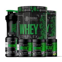 Kit 2x Whey Protein Complex + Bcaa + Colágeno + Gluta + Crea + Copo