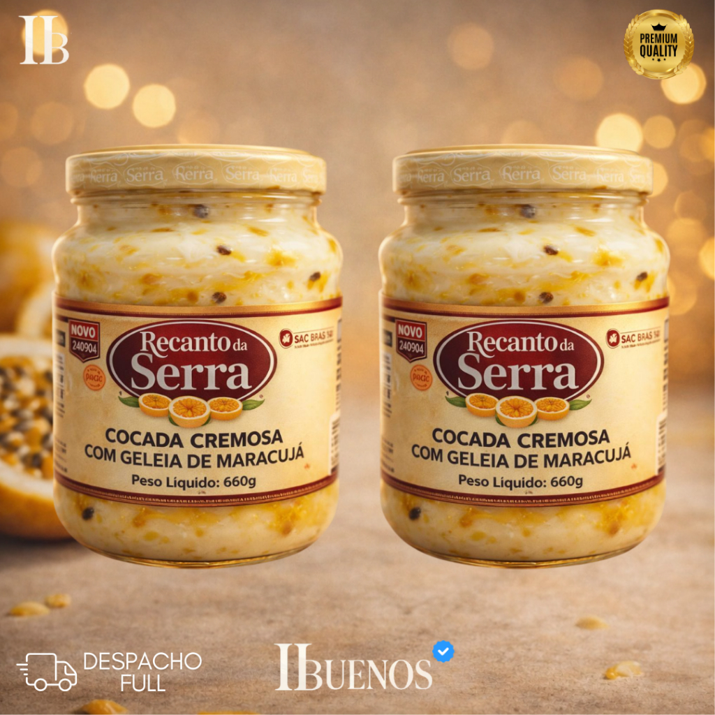 Cocada Cremosa Com Geleia de Maracujá 660gr - Recanto da Serra (Monte Seu Kit) em Oferta na Shopee