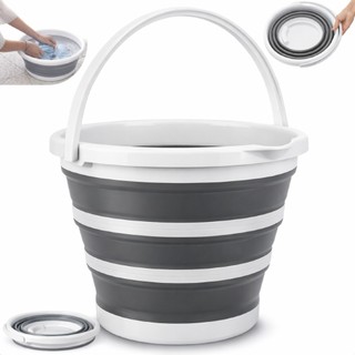 Balde Dobrável Retrátil 3L Silicone Multiuso Portátil Camping Viagem Casa