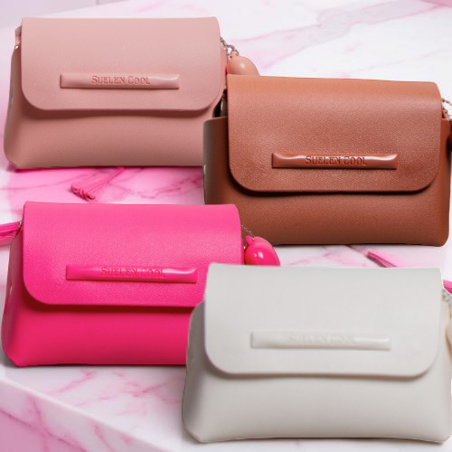 Bolsinha Feminina Suellen Pequena com Coração Clutch Porta Maquiagem shopsPatty