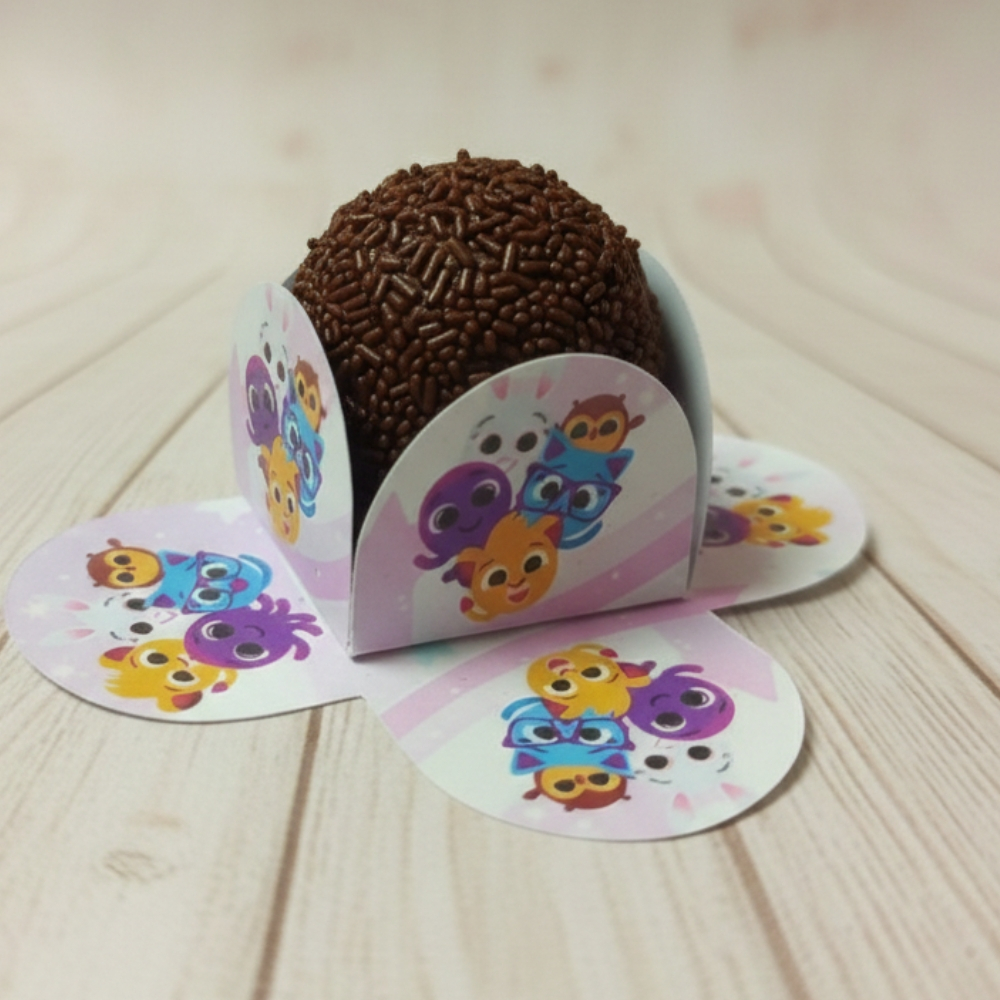 Forminha de Doce Bolofofos para Festa Infantil – Decoração de Aniversário –Forminha Brigadeiro Personalizada