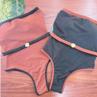 Maiô Tomara Que Caia Com Cinto de Concha Texturizado em Oferta na Shopee