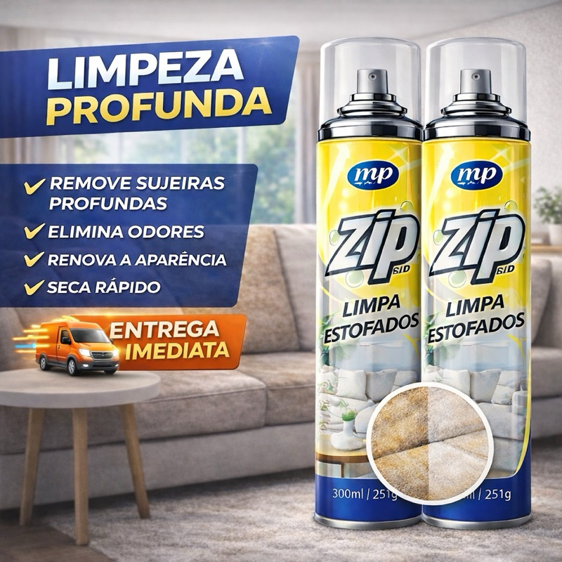 Kit 2 Unidades Limpa Estofados Spray Zip 300ml My Place Carro e Sofá