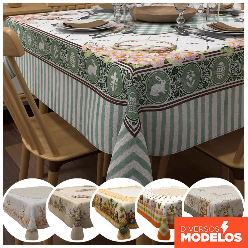 Toalha de Mesa Páscoa Quadrada Oxford 1,40x1,40m - Decoração Mesa Posta em Oferta na Shopee