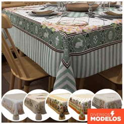 Toalha de Mesa Páscoa Quadrada Oxford 1,40x1,40m - Decoração Mesa Posta
