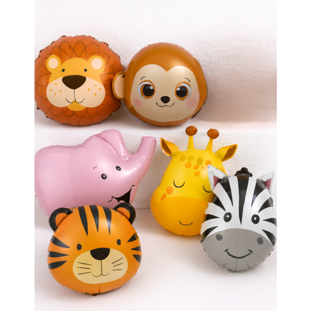 Kit 6 Balão Safari Animais Metalizado Decoração Festa Aniversário Bichinhos
