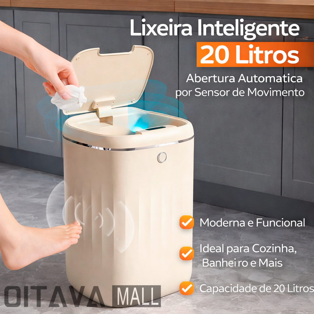 Lixeira Inteligente Com Sensor Automático 20 Litros Smart em Oferta na Shopee