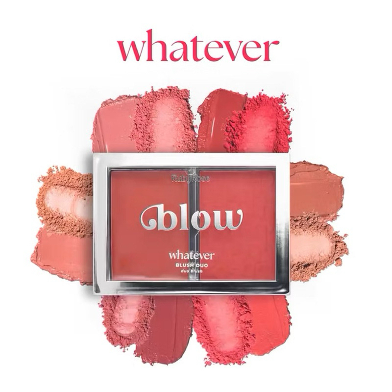 Blush Duo Wathever Compacto Profissional – Linha Blow Ruby Rose Efeito Natural e Longa Duração