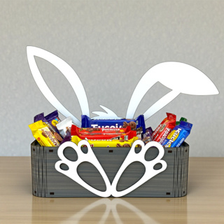 Presente Páscoa Cesta Coelho MDF - Porta Doces e Chocolates Caixa Mimos com Alças em Oferta na Shopee