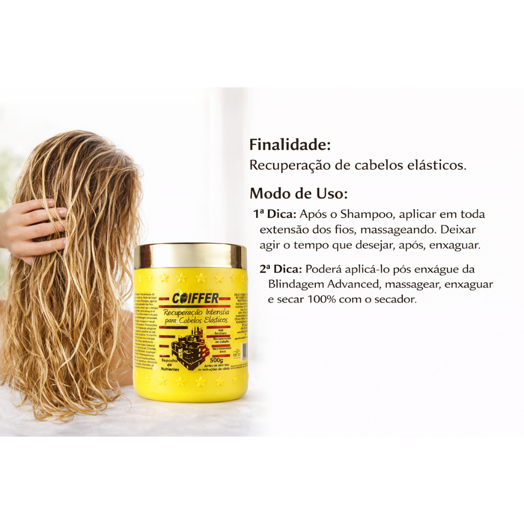 Máscara Recuperação Intensiva Coiffer 500g Tratamento Capilar Pós Química Progressiva