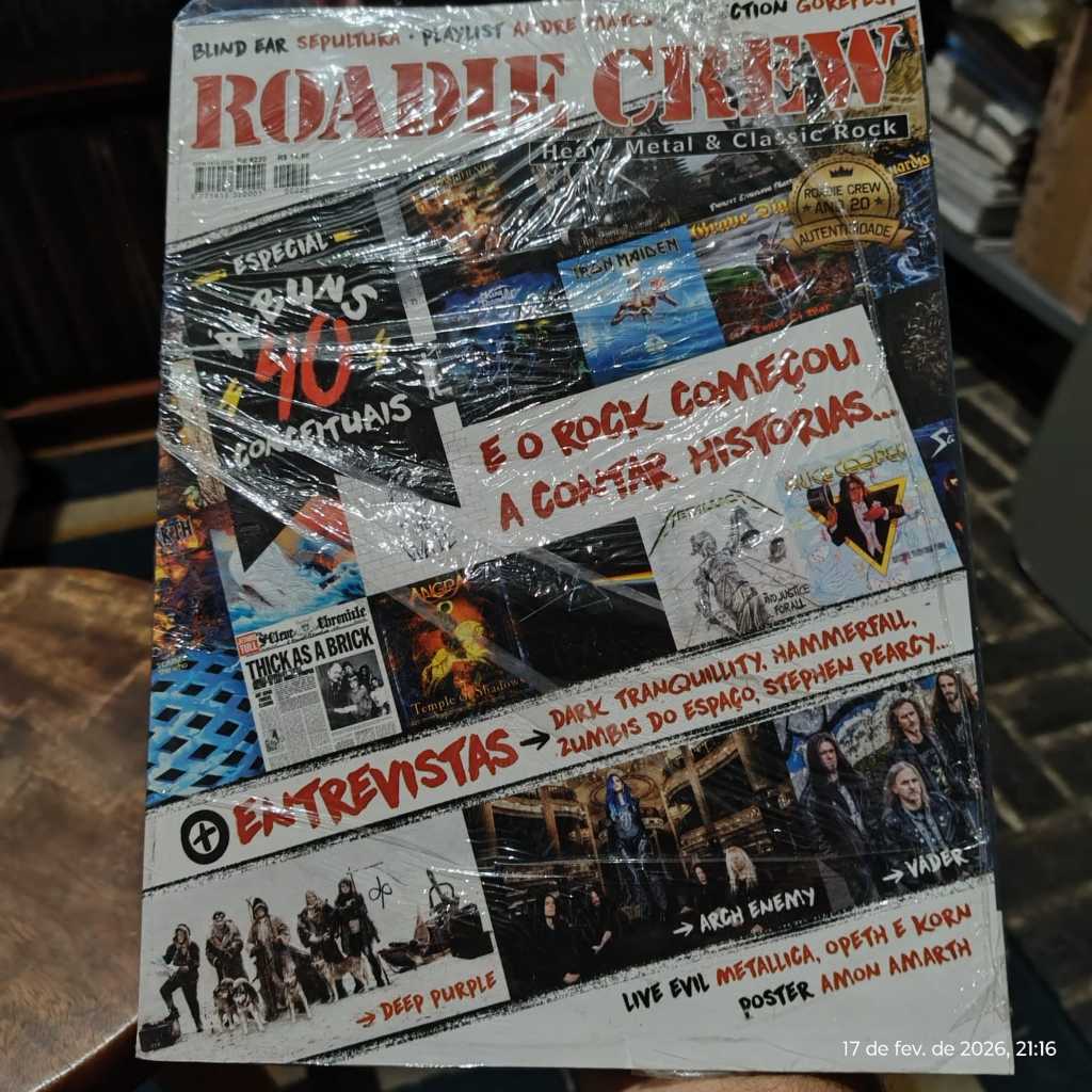 Revista Roadie Crew nr 220 Especial 40 álbuns conceituais. Ano 2016. Lacrada.