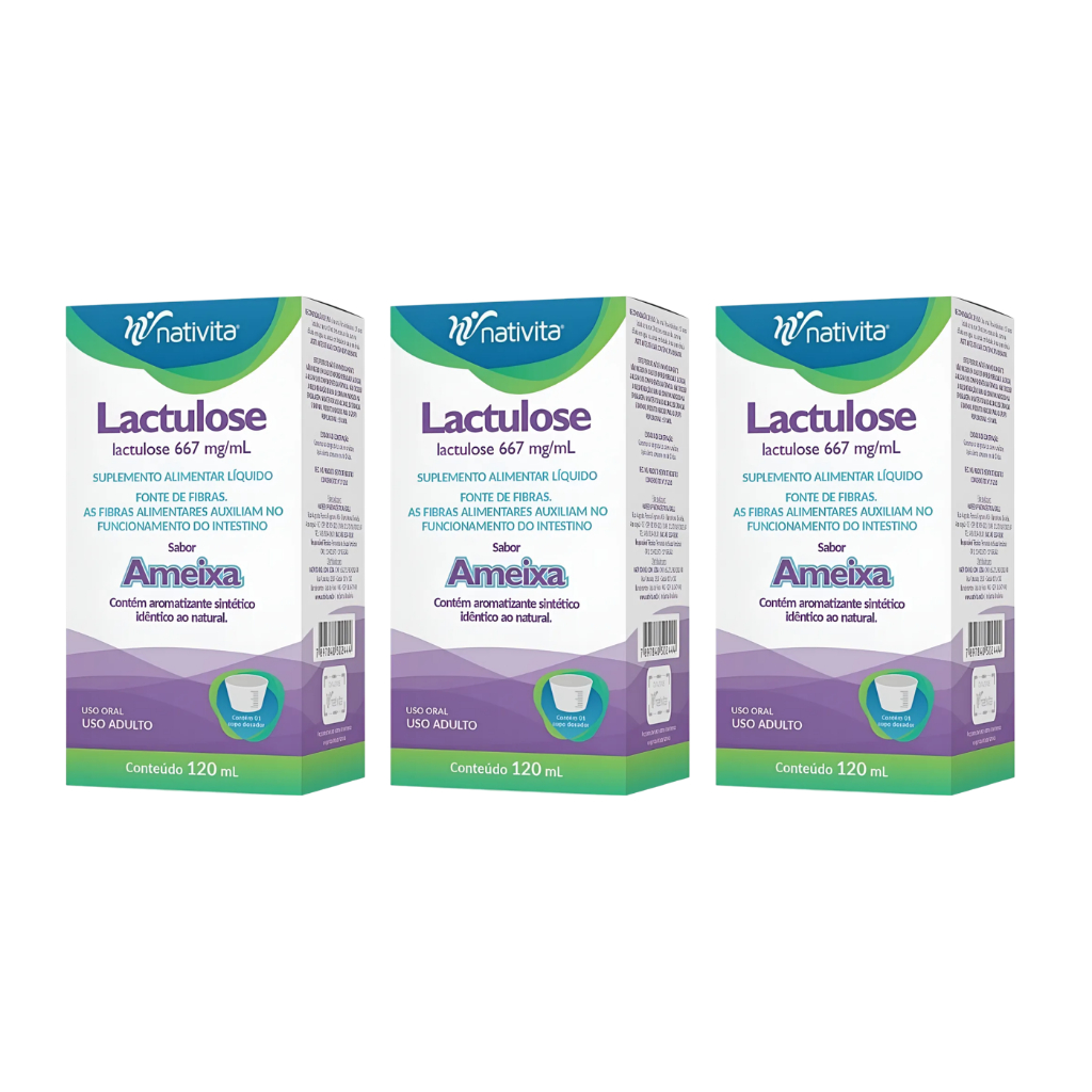 Kit Com 3 Lactulose 667mg/ml Sabor Ameixa Com 120mL Cada